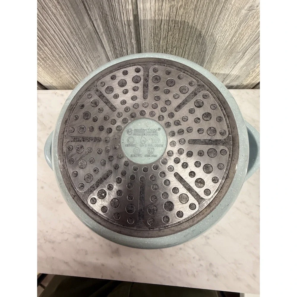 Masterclass Premium Cookware Blue Speckled Dutch Oven Casserole Pot Lid 9.5in